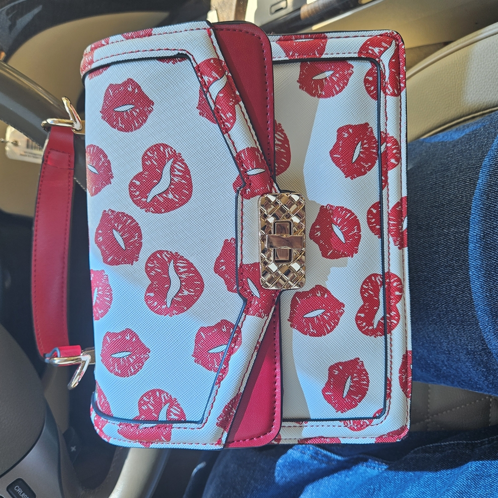 Red Lip Print Women's Bag